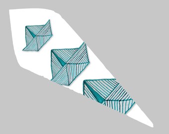 Printable confetti or rice cones in download for wedding and events. Paper cones with paper boats with turquoise stripes