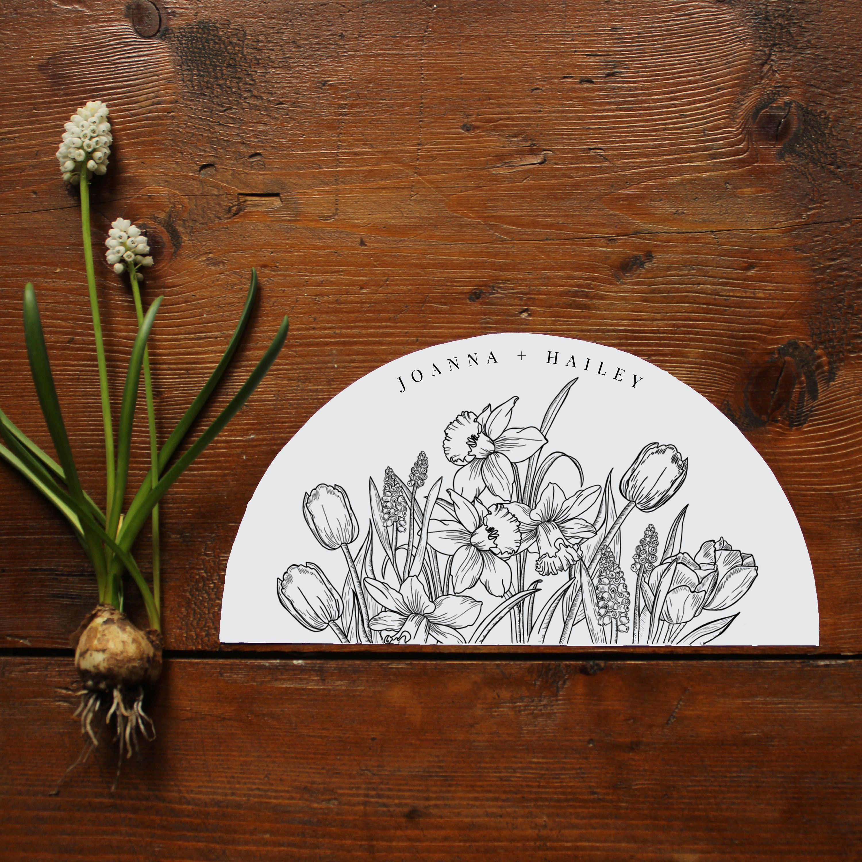 TORINO Wedding Tulips Fan, Printable Wedding Fan Template, Editable Fan, Botanical Wedding Fan ...