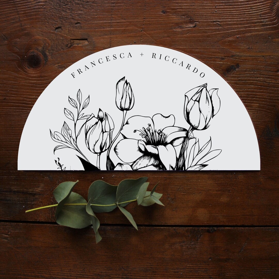 RAVENNA Wedding Flowers Fan, Printable Wedding Fan Template, Editable Fan, Botanical Wedding Fan ...