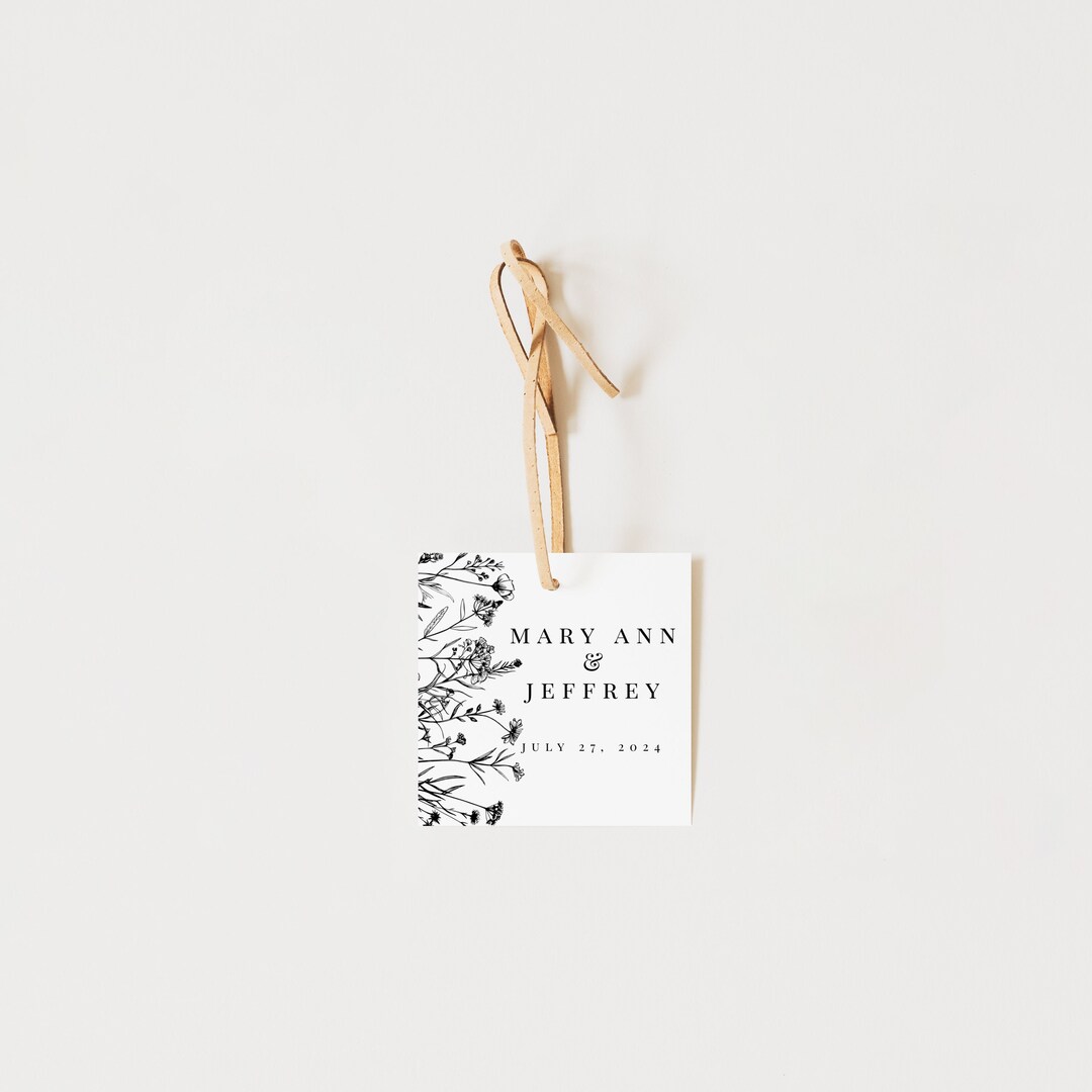VICENZA Set of Favor Tags Template, Wedding Favor Tags Printable, Round Tag, Square Tag, Thank ...