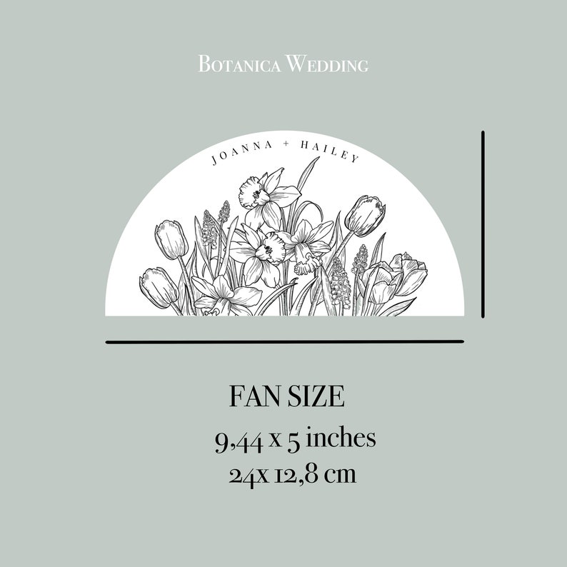 ASSISI Wedding Peony Fan, Printable Wedding Fan Template, Editable Fan, Botanical Wedding Fan ...