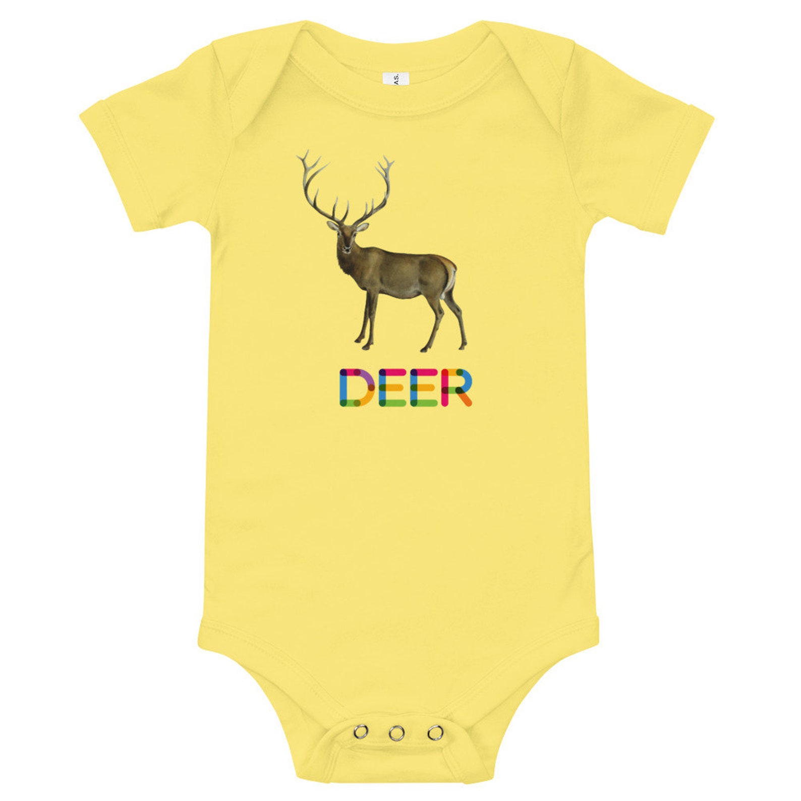 DEER PRINT ONESIE Deer Print Baby Onesie Animal Print Etsy