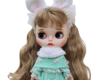 vestido de inverno luxuoso blythe com fecho de orelhas de coelho verde