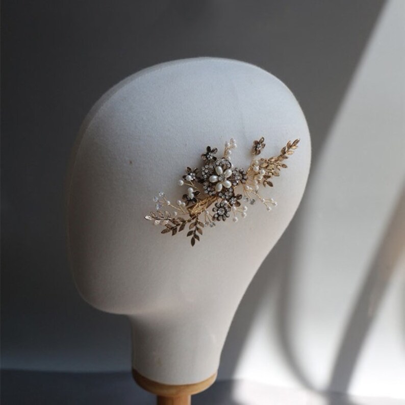 Pearl Flower Crystal Bridal Side Comb Hair Accessory Set Etsy