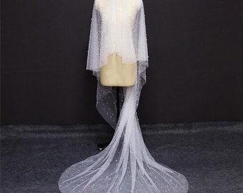 Pearl Wedding Veil in Ivory & White ELOISE