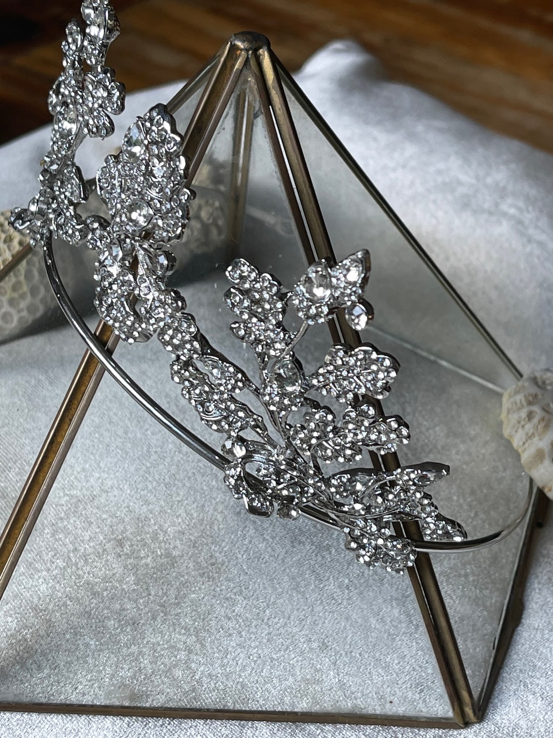 Copricapo Donna Con Strass Argento - Per Matrimoni E Feste | Fascia Decorativa Elegante - Foto 9