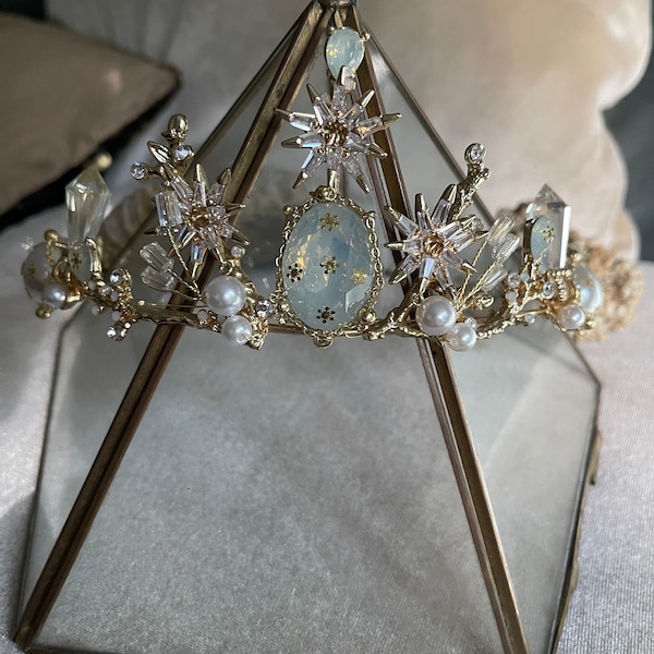 Diadème de mariage, diadème de mariage en cristal, couronne nuptiale céleste STARLETT