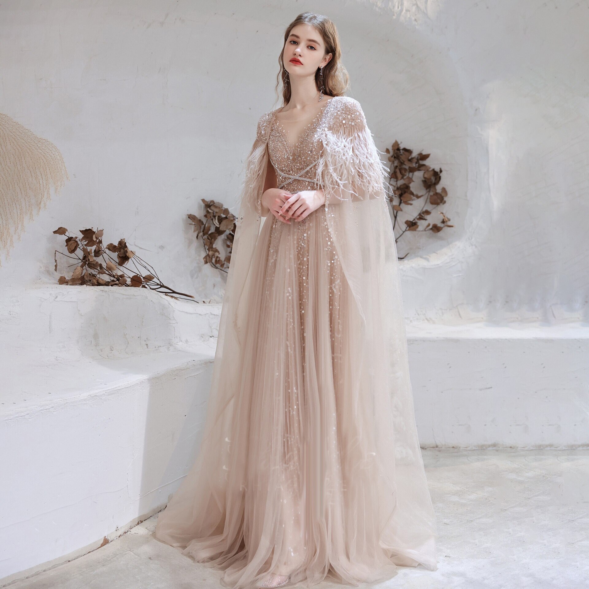 Pink Romantic Wedding Dress Evening 