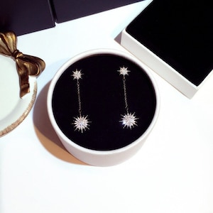 Starburst Bridal Earrings in high grade Cubic Zirconia ZODIA