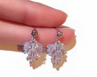 Small Beautiful Crystal  Bridal Gift Earrings in high grade Cubic Zirconia ~ BABYLON