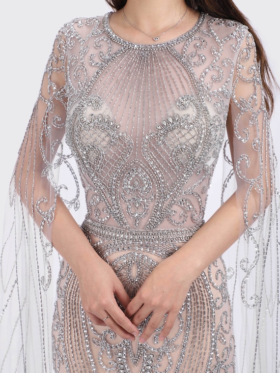 Rose gold cape dress sales