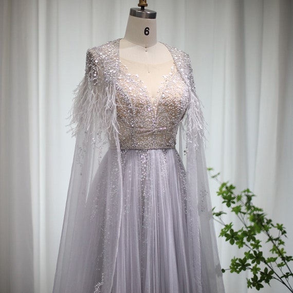 Silver Vintage Wedding Dress by Lemonweddingdress