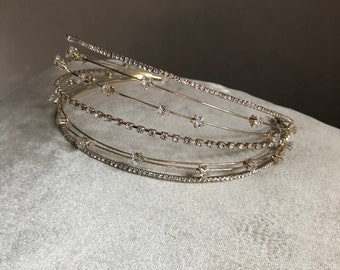 Wedding Tiara, Crystal Celestial Tiara, Grecian Bridal Headpiece In Gold DEITY