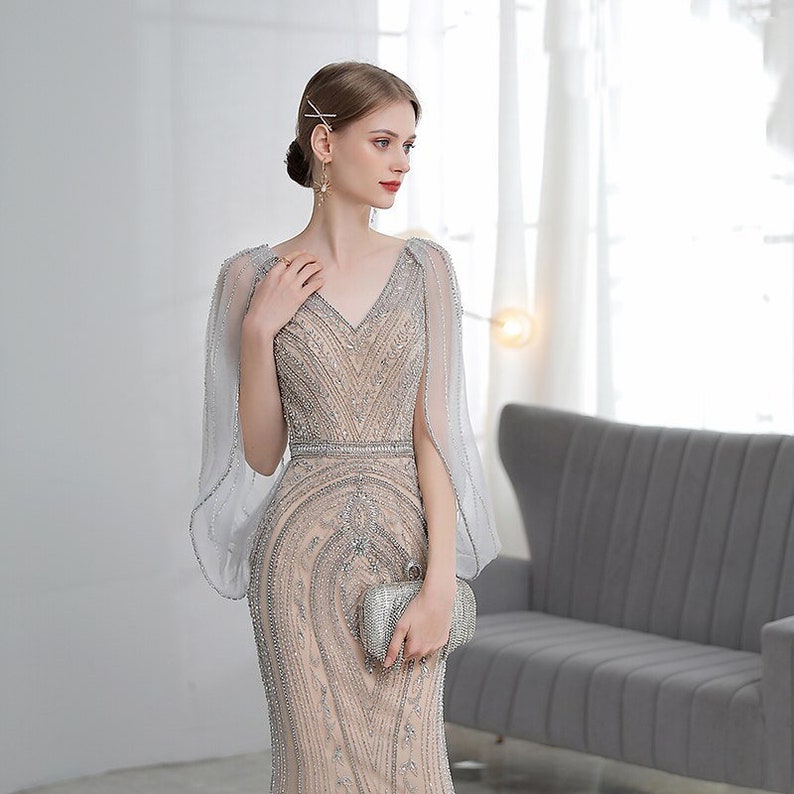 Art Deco Vintage Style 20s Evening Dress Gatsby Wedding - Etsy