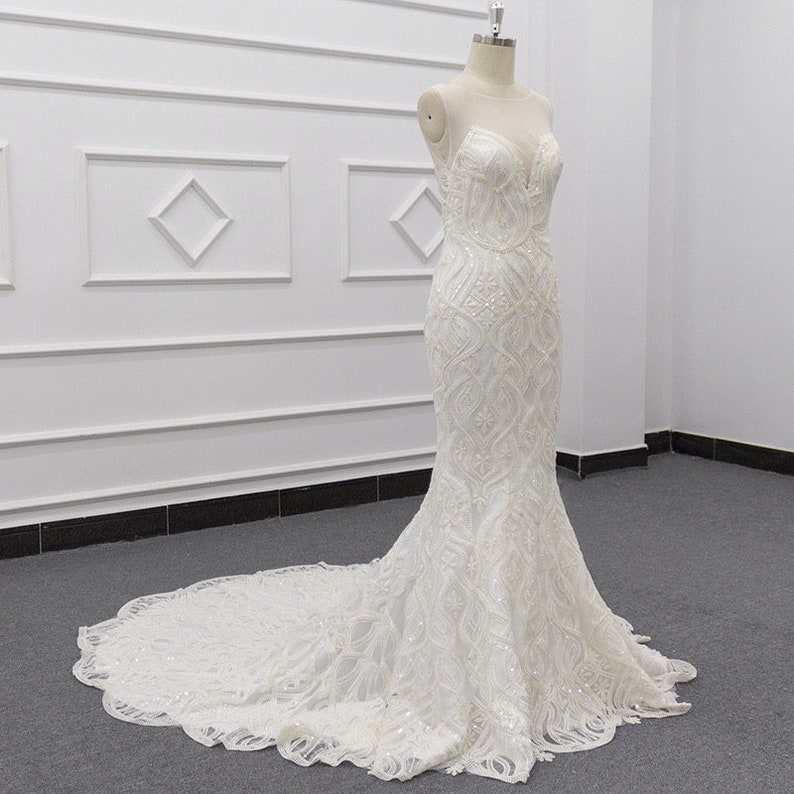 Ivory Wedding Dress Wedding Gown With Scalloped Hem With Etsy