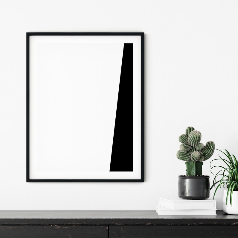 Black and White Print Geometric Print Minimalist Wall Art Etsy