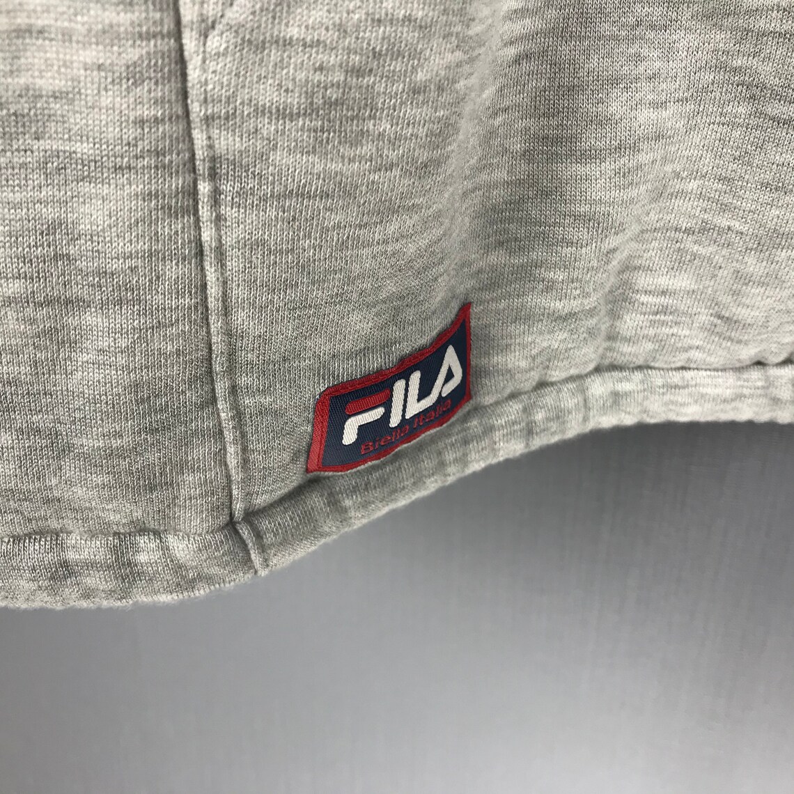 FILA Sport Hoodie Large Vintage 90s Fila Sweater Big Logo Gray | Etsy