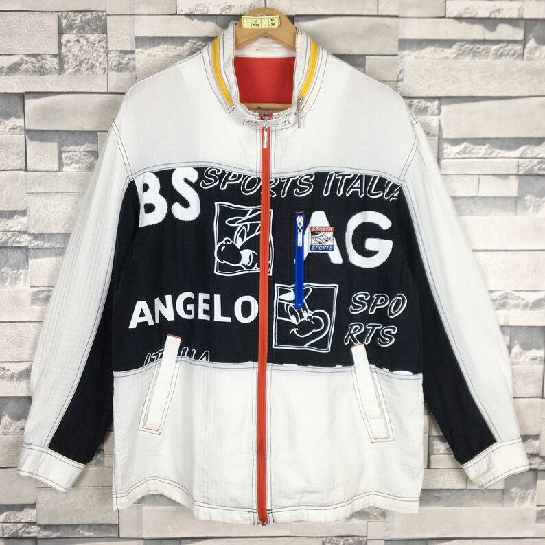 GARBASUS ANGELO Jacket Medium Vintage 90s Garbasus Angelo Italia Cartoon Light Zipper Jacket Size M L