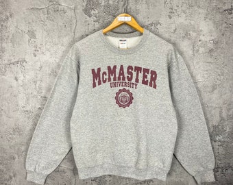 McMaster University Sweatshirt Sweatshirt Medium Vintage McMaster University Crewneck Sweater Pullover Size M
