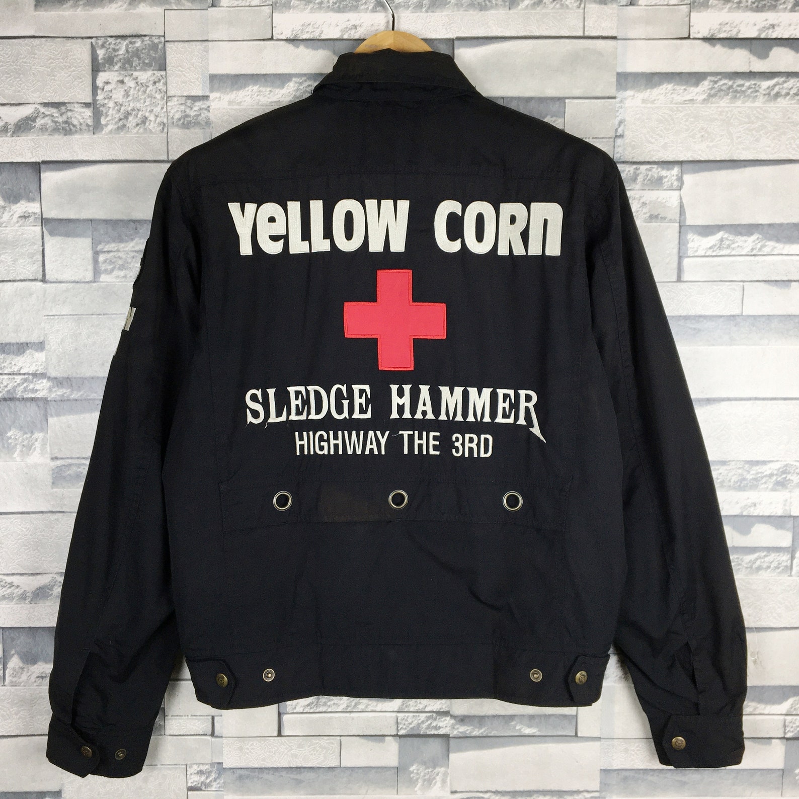 YELLOW CORN Sledge Hammer Motor Jacket Medium Vintage 90s Etsy