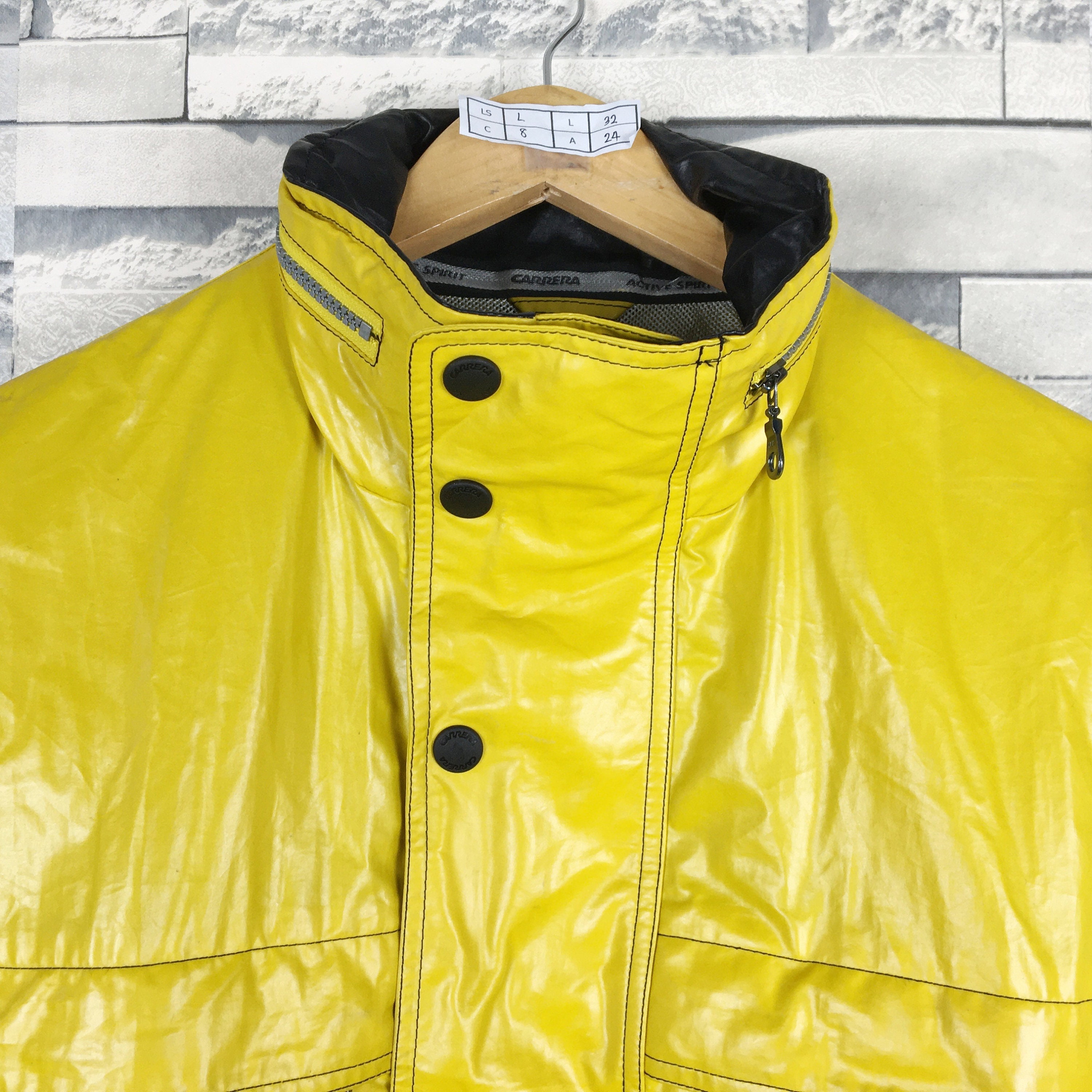 Vintage CARRERA Jacket Large Vintage 90s Carrera Zipper Yellow Etsy