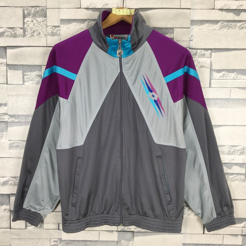 LOTTO Sport Track Jacket Medium Vintage 90s Lotto Sport Light Etsy