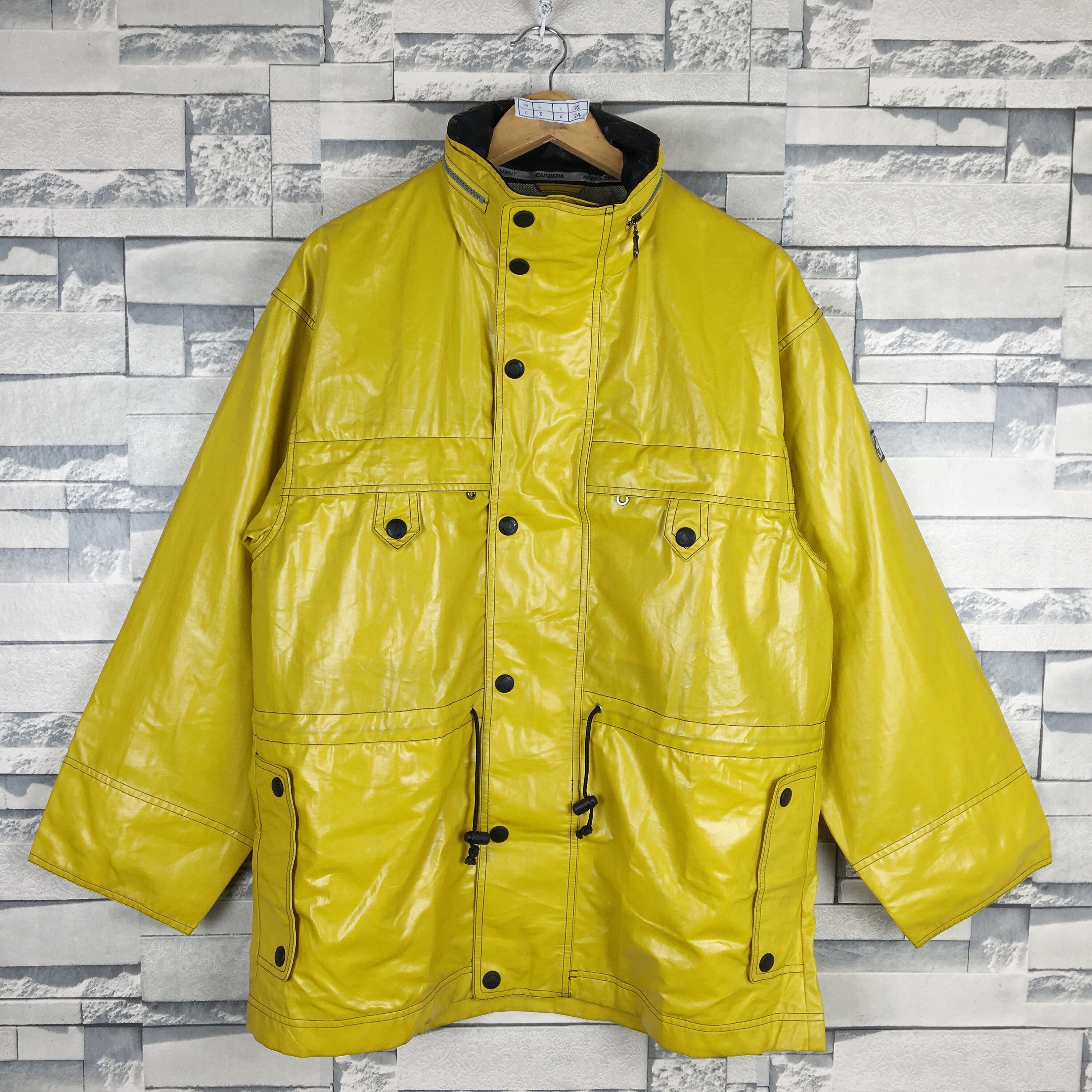 Vintage CARRERA Jacket Large Vintage 90s Carrera Zipper Yellow Etsy