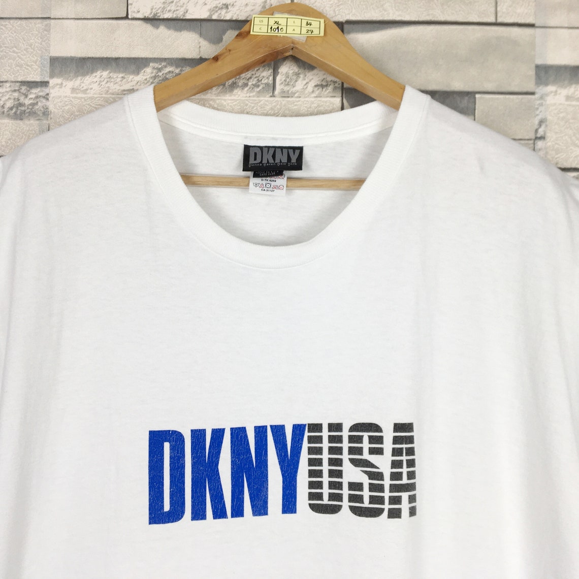 DKNY Usa T-Shirt X-Large Vintage 90s DKNY Usa Spellout White | Etsy