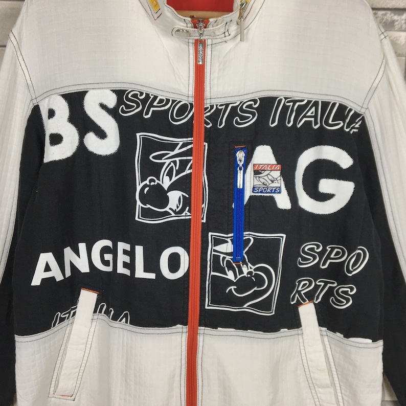 GARBASUS ANGELO Jacket Medium Vintage 90s Garbasus Angelo Italia Cartoon Light Zipper Jacket Size M L
