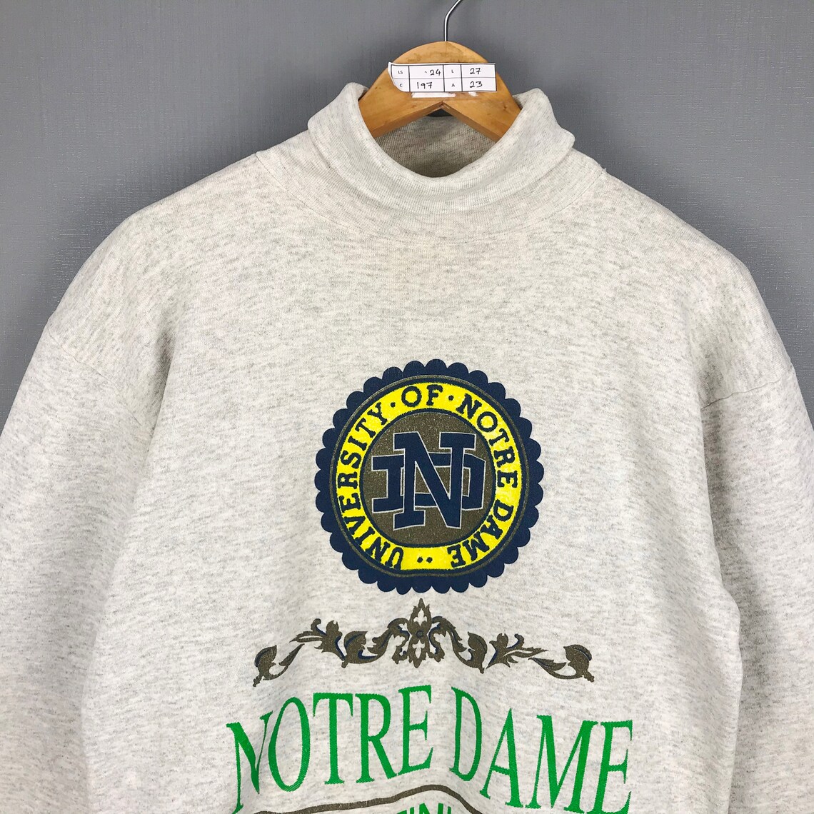 Notre Dame Sweatshirt Large Vintage 90s Notre Dame Fighting Etsy