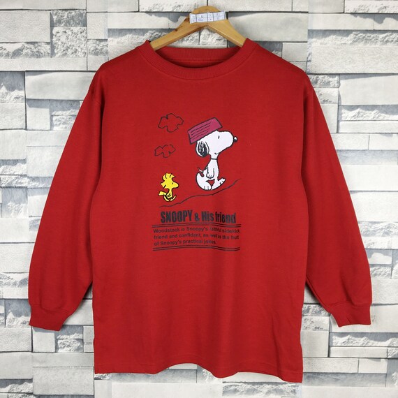 SNOOPY Sweatshirt Medium Vintage Snoopy Peanuts Wo