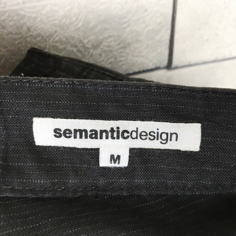 Semantic Design Cargo Pants Medium Vintage Japanese Brand Cargo Bondage Seditionaries Black Multi Pocket Size W32