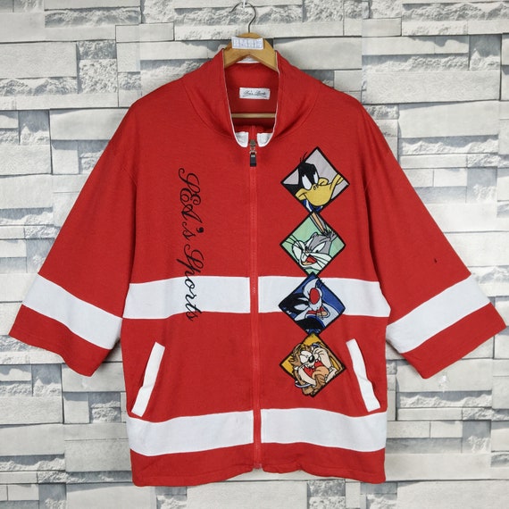Looney Tunes Cartoon Jacket Large Vintage 90s Sea'