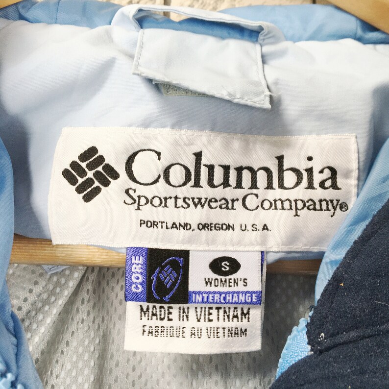 COLUMBIA Jacket Women Small Vintage 90s Columbia Sportswear Colorblock Hoodie Jacket Size Women S