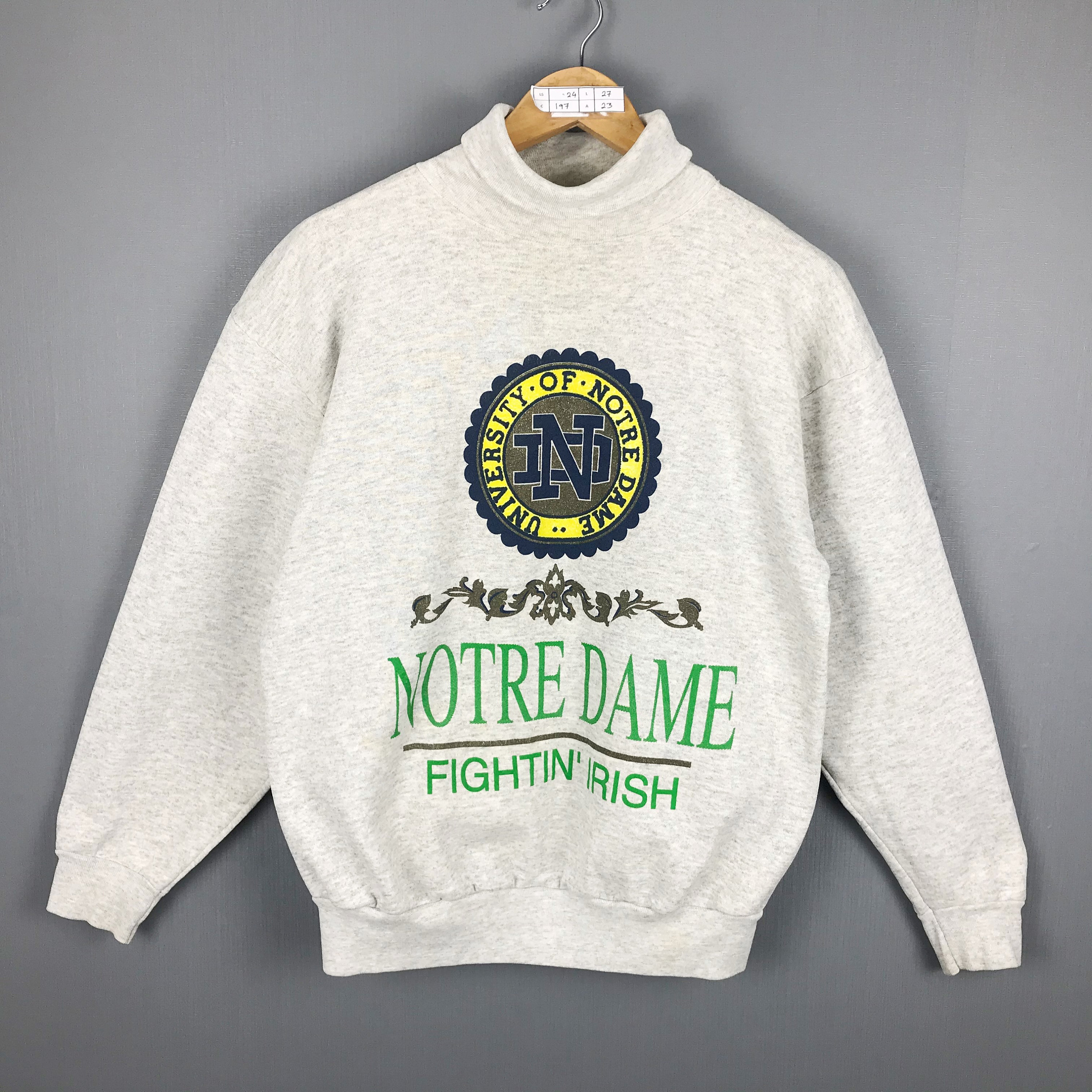 Notre Dame Sweatshirt Large Vintage 90s Notre Dame Fighting Etsy