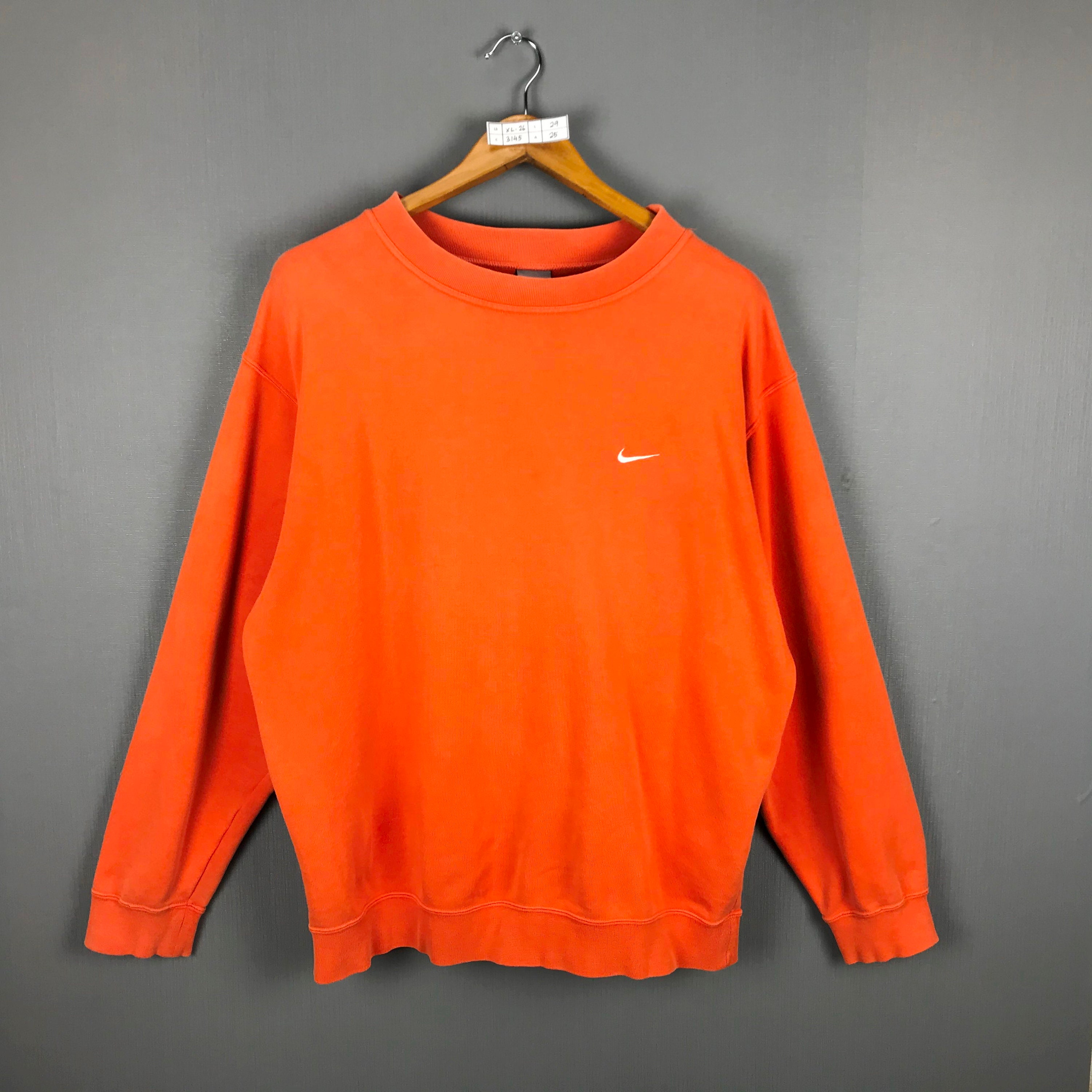NIKE Sweatshirt X-Large Vintage Nike Swoosh Orange Crewneck | Etsy