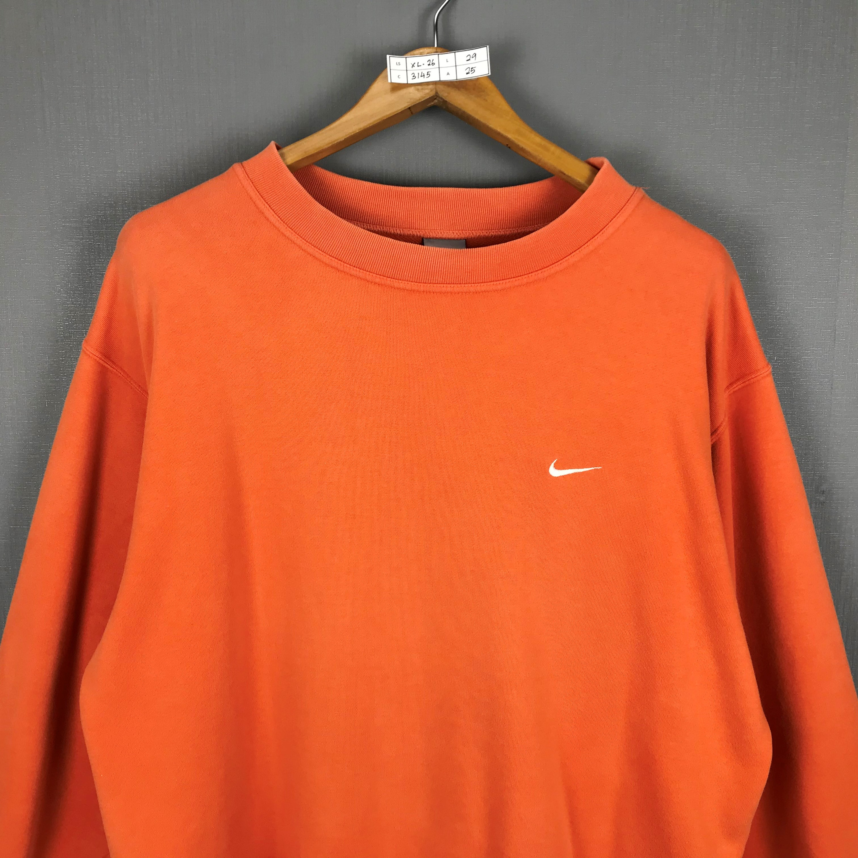 NIKE Sweatshirt X-Large Vintage Nike Swoosh Orange Crewneck | Etsy