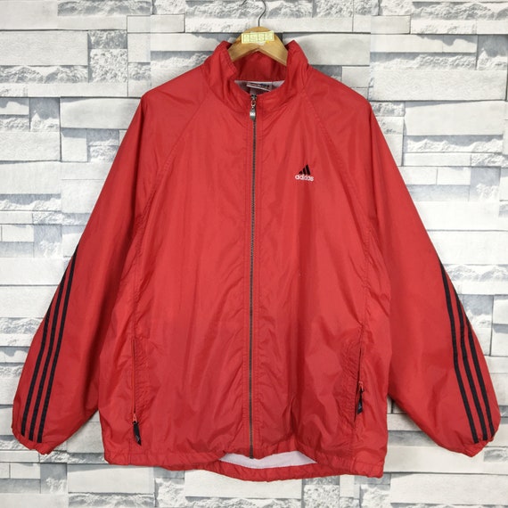 adidas vintage windbreaker jacket red