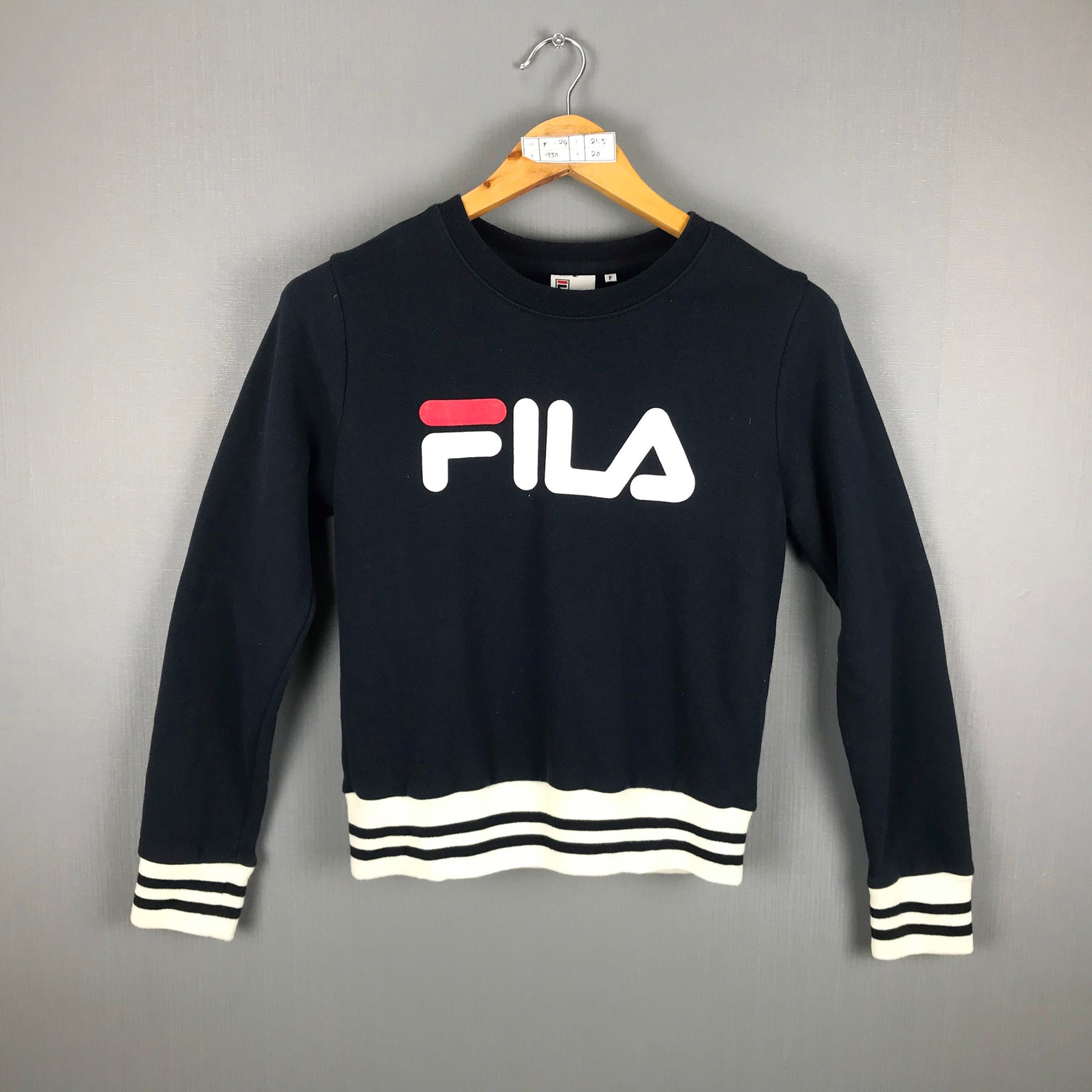 FILA Hoodie Women Medium Vintage 90s Fila Sweater Big Logo | Etsy