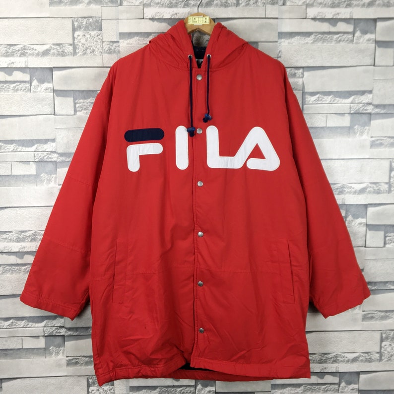 FILA Long Jacket Jacket X-Large Vintage 90 Fila Italia Red | Etsy