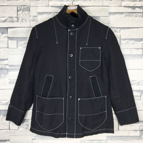 Japanese Brand Denim Black Jacket Medium Vintage J