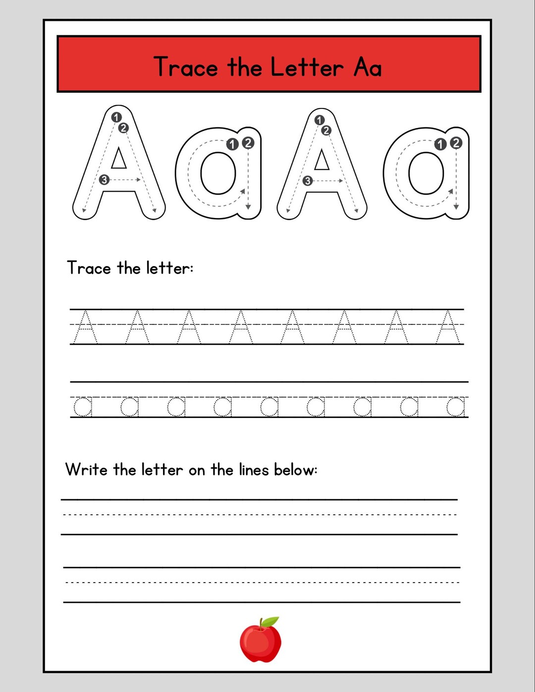 Alphabet Tracing Sheets - Etsy