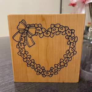 Heart Flower Frame Rubber Stamp