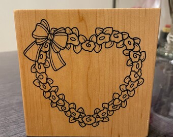 Heart Flower Frame Rubber Stamp