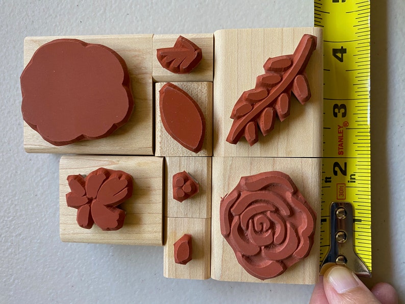 Set of 8 Stampin/' Up Flashy Florals Rubber Stamps