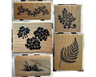 Mix and Match Foliage Rubber Stamps