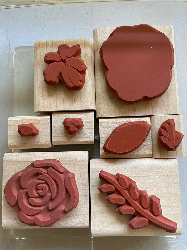 Set of 8 Stampin/' Up Flashy Florals Rubber Stamps