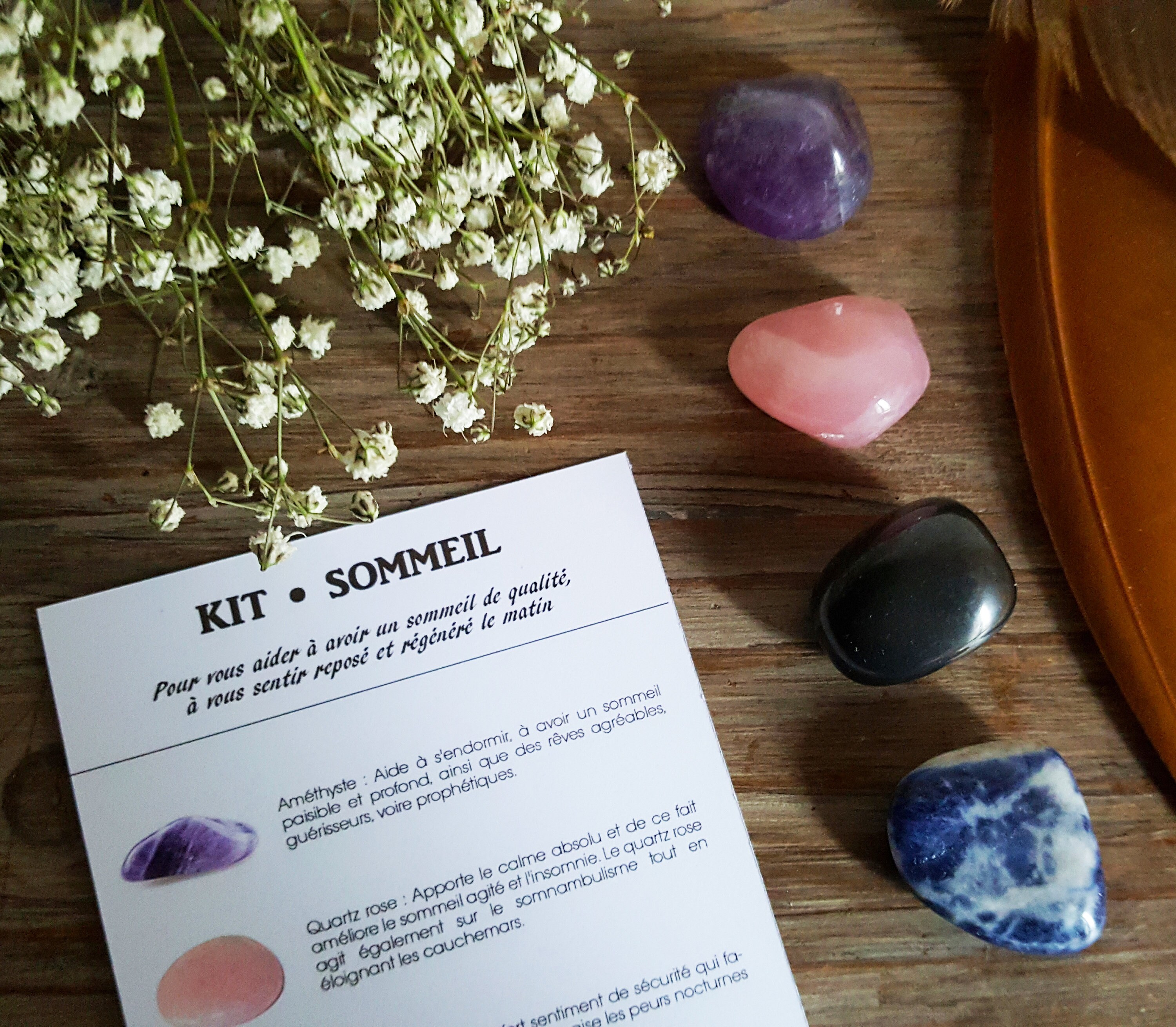 Sommeil Synergie de 4 Pierres Semi-Précieuses Pour Vous Aider à Avoir Un Sommeil Qualité, Sentir Rep