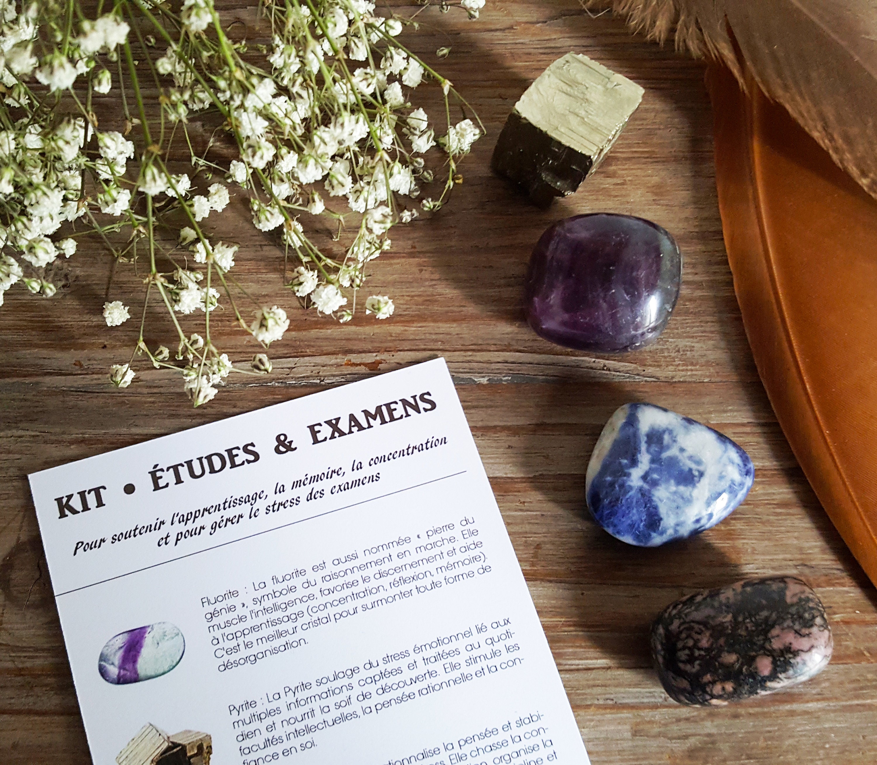 Études & Examens Synergie de 4 Pierres Semi-Précieuses Pour Soutenir L'apprentissage