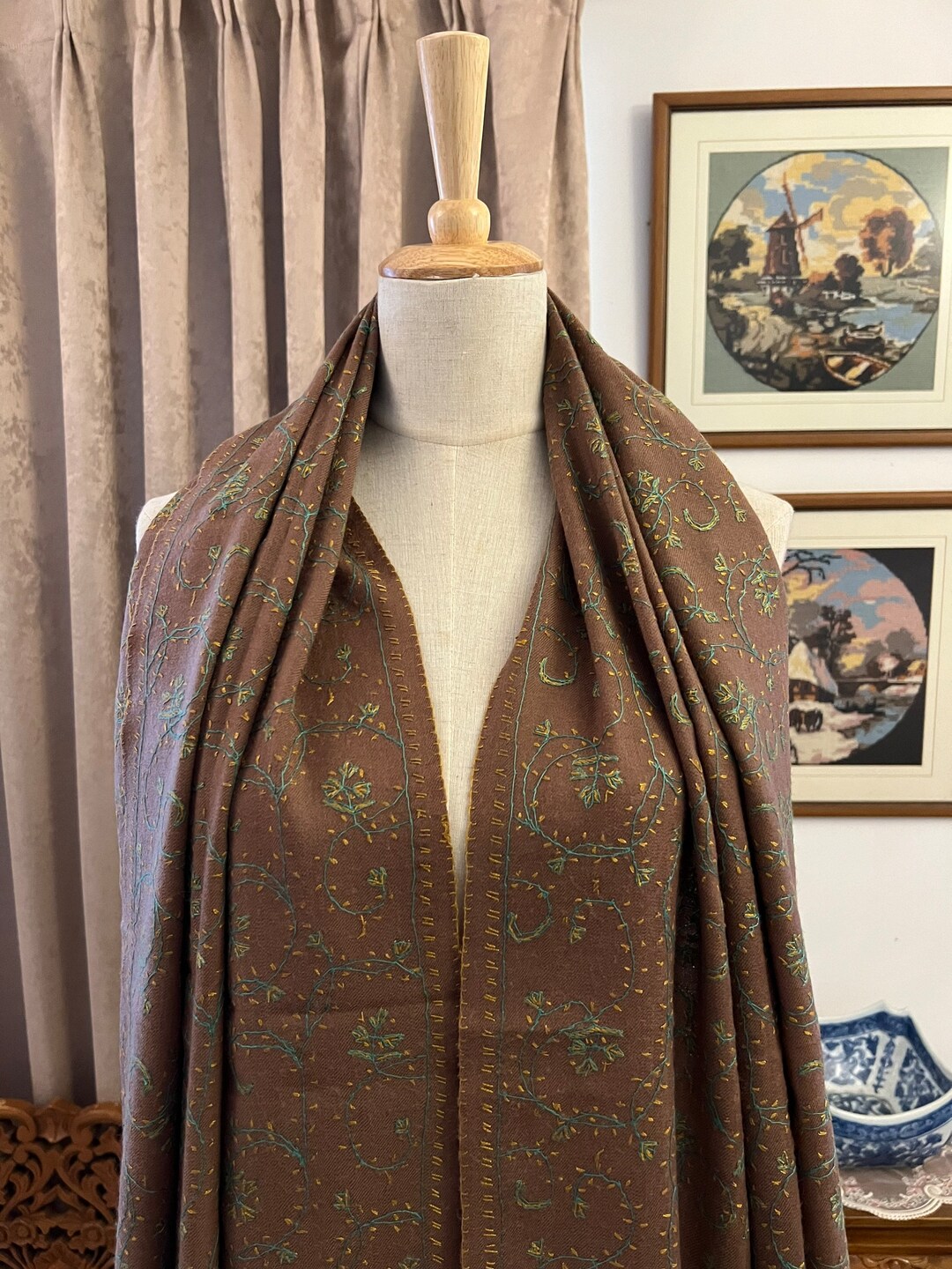 sozni work shawl